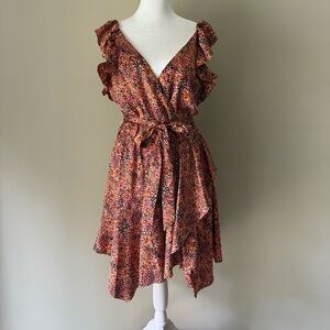 Boho and Flowy Spotted V Neck Dress